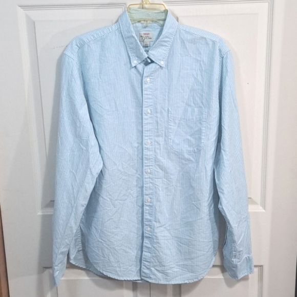 J. Crew Other - J. Crew all cotton oxford button down - slim fit - teal/turquoise and white - L